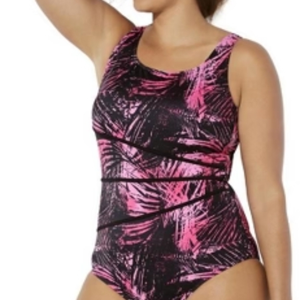 Pink and Black Kids One Piece Swimsuit